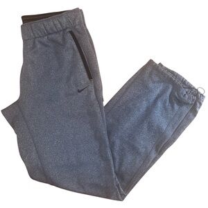 Nike Men’s Therma Training Sweats with Elastic Ankle Heather Gray Joggers - Smal